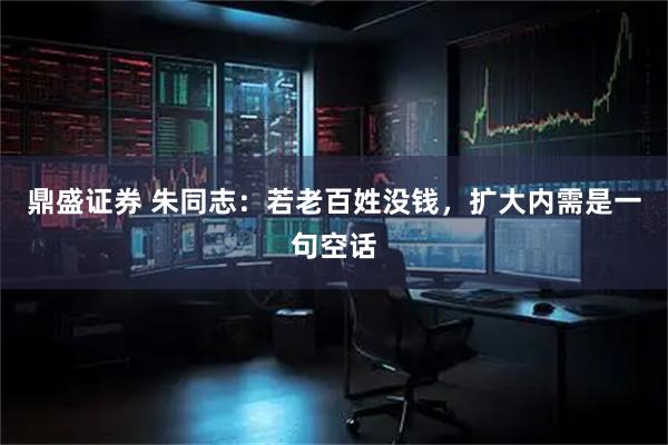 鼎盛证券 朱同志：若老百姓没钱，扩大内需是一句空话